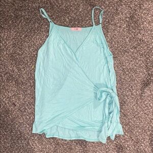 Teal Wrap Top